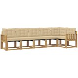 vidaXL Zunanja garnitura za sedenje z blazino 6 pcs Bela in bež, (5000281477) | Shoptok.si