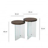 Hanah home set stolova serenity 2 transparent walnut | ePonuda.com