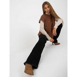 Fashion Hunters Brown SUBLEVEL knitted vest with braids Cene