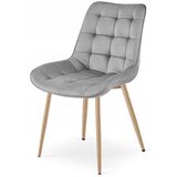  BERA stolica - svijetlosivi baršun / noge od hrasta x 1 | shoptok.hr