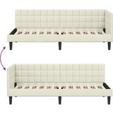  Kutni okvir kreveta s uzglavljem Krema 80 cm x 200 cm Baršun | shoptok.hr