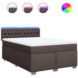  Krevet s oprugama i madracem tamnosmeđi 140 x 190 cm od tkanine | shoptok.hr