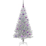 vidaXL Božično drevo med 150 LED z stojalom srebrna 150 cm PET | Shoptok.si