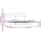  Metalni okvir kreveta bez madraca smeđa boja hrasta 193x203 cm | shoptok.hr