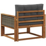  Srednja sofa za van Prirodna - Prirodno i antracit Sivi rattan | shoptok.hr