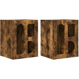  Noćni ormarić 2 pcs Dimljeni hrast 40 x 35 x 50 cm | shoptok.hr
