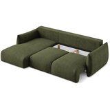 Makamii Zelena sklopiva kutna garnitura od šenila (s lijevim kutom/s ležaljkom) Leila – | shoptok.hr