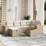 Maison Chic Seti vrtnega pohištva - Vrtna garnitura - Vrtni pohištvo set 7-delna z blazinami bež poli ratan, (21804405) | Shoptok.si