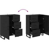  Kreveta Crni hrast 69,5 x 34 x 90 cm Obrađeno drvo i čelik | shoptok.hr