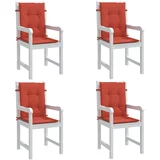 vidaXL Jastuci za stolice 4 kom prošarano crvena 100x50x4 cm tkanina