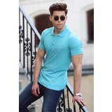 Madmext Men's Blue Polo Neck T-Shirt 4558 Cene