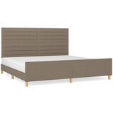  The Living Store Posteljni okvir z vzglavjem taupe 200x200 cm blago - Posteljni Okvir Z Vzglavjem, (21454037) | Shoptok.si