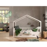 Vipack Bijeli dječji krevet od masivnog bora u obliku kućice/s dodatnim ležajem s prostorom za odlaganje 90x200 cm DALLAS – | shoptok.hr