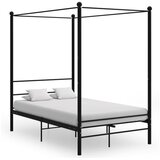  Za krevet s nadstrešnicom crni metalni 140 x 200 cm | shoptok.hr