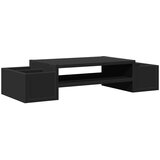  Stalak za monitor s pohranom crni 70x27x15 cm konstruirano drvo | shoptok.hr