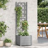 Maison Chic Cvetlično korito - Cvetlični Lonec z oporno mrežo 43x43x142 cm PP kamnito sivo, (21789007) | Shoptok.si