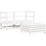 Maison Chic Seti vrtnega pohištva - Vrtna garnitura - Vrtni pohištvo set 3-delna bela trdna borovina, (21810910) | Shoptok.si