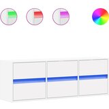 Maison Chic Stenska TV omarica - TV stojalo - Televizijska omarica z LED lučkami bela 130x31x45 cm, (21699812) Cene