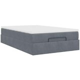 vidaXL Otomanski posteljni okvir z vzmetnico siv 120x200 cm žamet | Shoptok.si