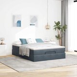  Otomanski krevet s madracem tamnosivi 140x200 cm baršunasti | shoptok.hr