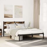 Metalni Kovinski posteljni okvir brez vzmetnice dimljen hrast 135x190cm Cene