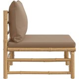  Srednja vrtna sofa od bambusa sa smeđesivim jastucima | shoptok.hr