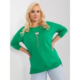 Fashion Hunters Green oversized blouse with cuffs Cene