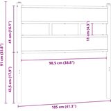  Zamjensko uzglavlje dimljeni hrast 100 cm željezo i inženjersko drvo | Shoptok.si