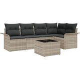  Sjedeća garnitura za vrt 6 kom. Siva poliratan 242,5 x 132,5 x 85 cm | Shoptok.si