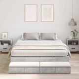  Krevet s ladicama Betonski sivi 150 cm Konstruirano drvo | shoptok.hr