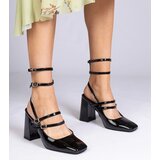 Gemre Black patent block heel pumps Ferida | shoptok.hr