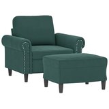  Fotelja s tabureom tamnozelena 60 cm baršunasta | shoptok.hr