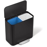 simplehuman Mat crna željezna kanta za smeće za odvojeni otpad/s pedalom 15 l Dual Mini – | shoptok.hr