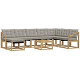 vidaXL Zunanja garnitura za sedenje 9 pcs Bela in svetlo siva, (5000281010) | Shoptok.si