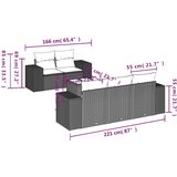  6-dijelni set vrtnih sofa s jastucima crni od poliratana | shoptok.hr