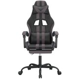  Igraća stolica od umjetne kože s osloncem za noge Crna i siva | shoptok.hr