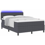  LED Box Spring Krevet Tamno siva i bijela 160 x 200 cm | shoptok.hr