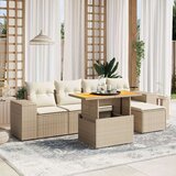 vidaXL 6-dijelni set vrtnih sofa s jastucima bež od poliratana | shoptok.hr