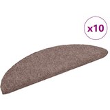  Prostirke za stepenice, samoljepljive, 10 kom, 56x17x3 cm, svijetlosmeđe, poluokrugle | shoptok.hr