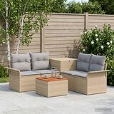 vidaXL Set sofe 6 kom. 4-Broj sjedala Bež i svijetlo siva | shoptok.hr
