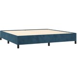  s oprugama i madracem tamnoplavi 200x200 cm baršunasti | shoptok.hr