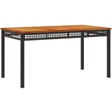  7-dijelni vrtni blagovaonski set s jastucima crni od poliratana Crna 140 cm table length | shoptok.hr