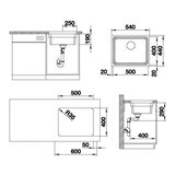 Blanco sudoper ETAGON 500-U InFino INOX 18/10, pribor 18/10, bez dalj.upr. | shoptok.hr