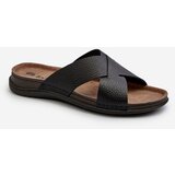 Kesi Comfortable lightweight slippers made of Inblu Black eco leather cijene