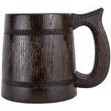  Ručno rađena čaša od tamnog drveta 0.5L sa tamnim rubovima i inox unutrašnjosti | shoptok.hr