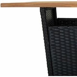  5-dijelni vrtni barski set od poliratana s jastucima crni Crna 80 x 80 x 110 cm | shoptok.hr