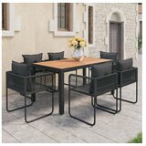 vidaXL 7-dijelni vrtni blagovaonski set od PVC ratana crno-smeđi | shoptok.hr