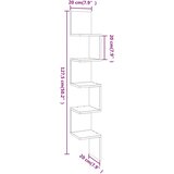  Kutna zidna polica boja hrasta 20x20x127,5 cm konstruirano drvo | Eponuda.com