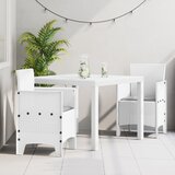 vidaXL 3-dijelni set za objedovanje u vrtu s jastučićima Bijeli poli rattan Cijene