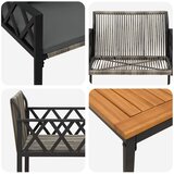  Set vanjskog namještaja 3 pcs Siva i tamno siva poliratan | shoptok.hr